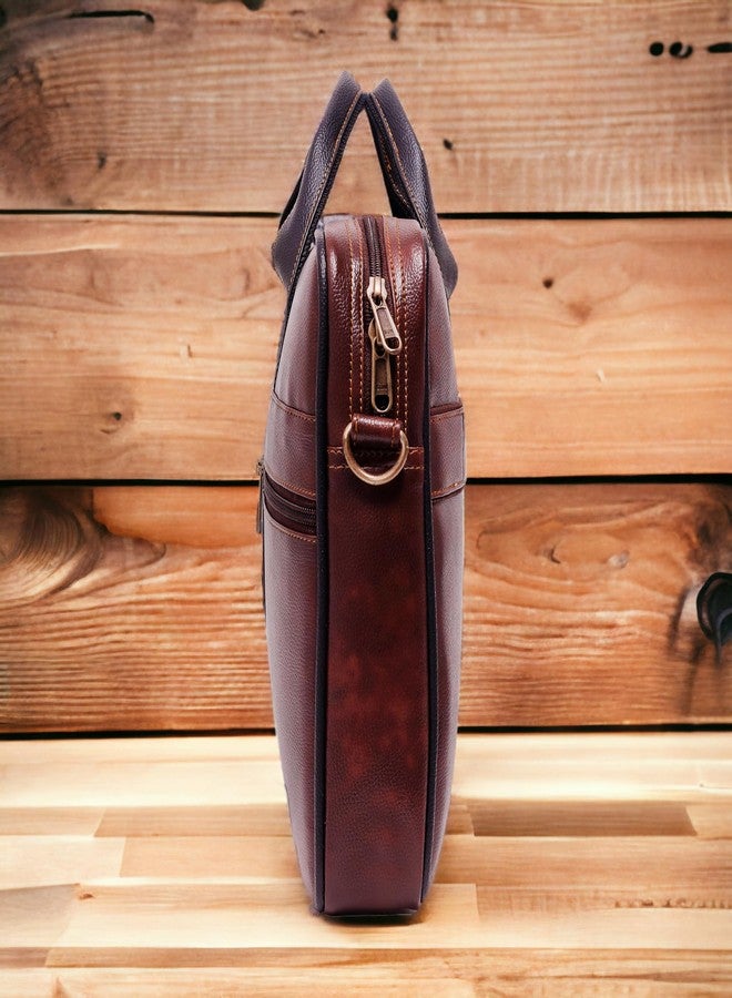 Bagneeds® Men's Brown PU Leather Laptop Messenger Bag Satchel for Men and Women - Elegant & Durable (Brown) - Image 5